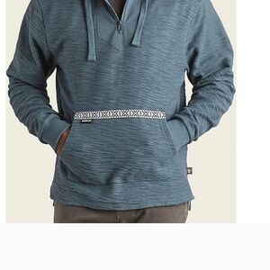 Howler Brothers Honzer Hoodie Quarter-zip Medium In Slate Blue